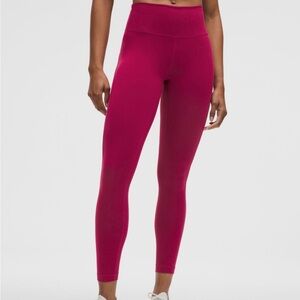 NWT Lululemon Wunder Train Mesh High Panel Tight 25” Magenta Smoke - Size 10